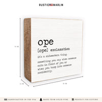 Ope Definition Block Sign