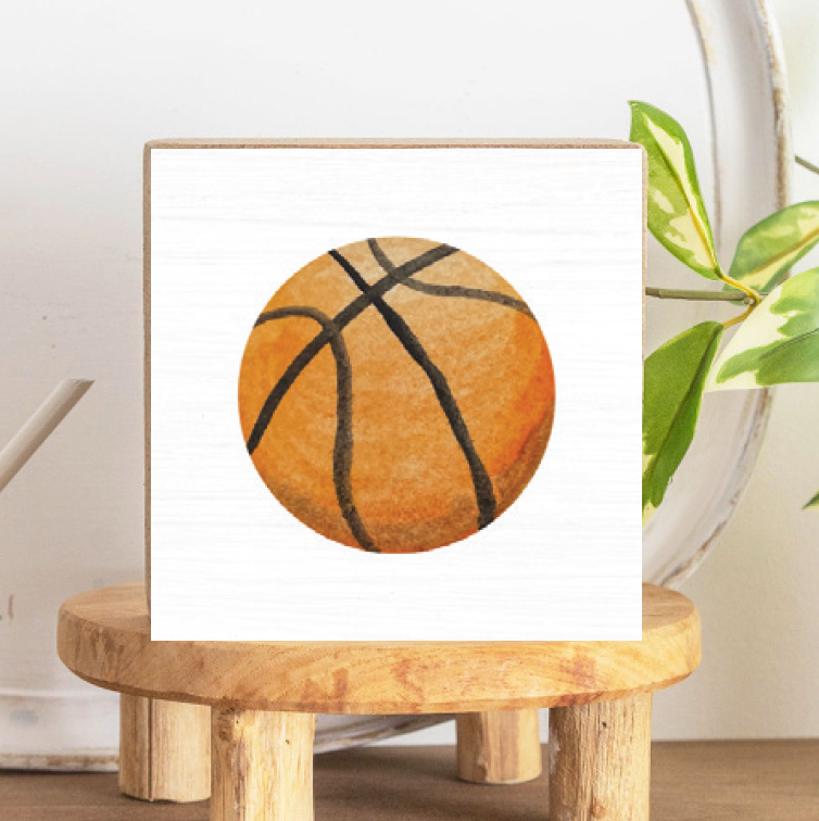 Basketball Decorative Wooden Block