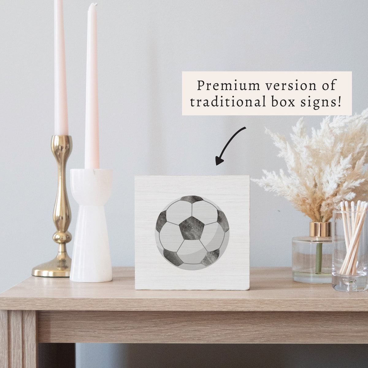 Soccer Ball Block Sign