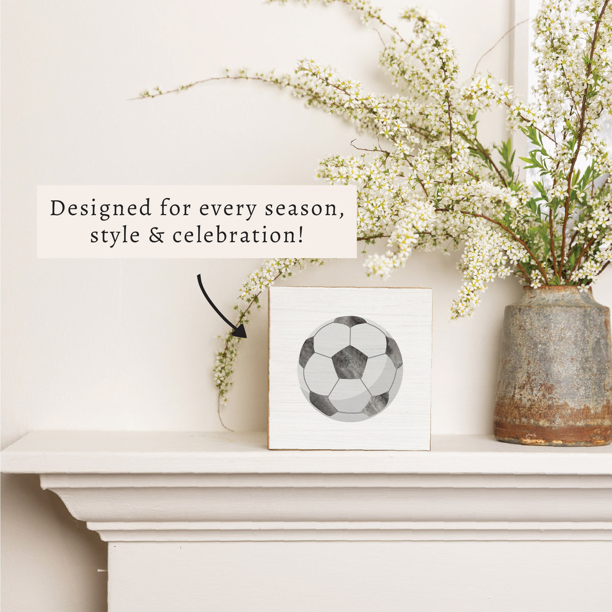 Soccer Ball Block Sign