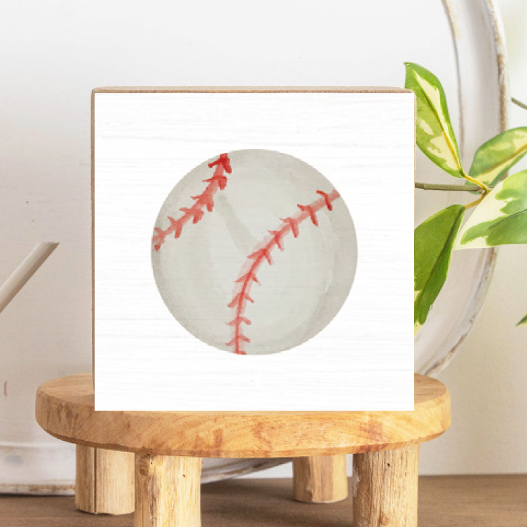 Baseball Decorative Wooden Block