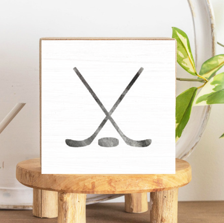 Hockey Decorative Wooden Block