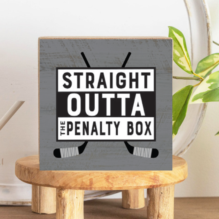 Penalty Box Decorative Wooden Block