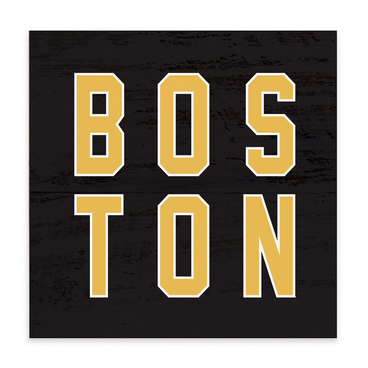 Boston Black and Gold Block Sign