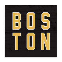 Boston Black and Gold Block Sign