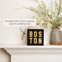 Boston Black and Gold Block Sign