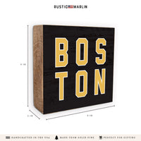 Boston Black and Gold Block Sign