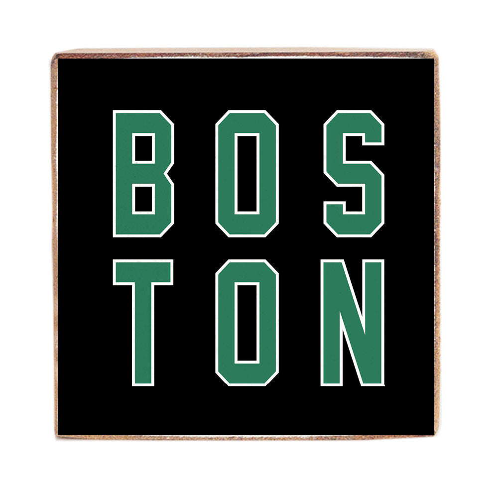 Green and Black Boston Square Block Sign