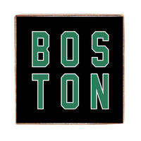 Green and Black Boston Square Block Sign
