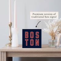 Boston Red and Blue Block Sign