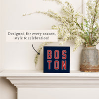 Boston Red and Blue Block Sign