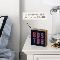 Boston Red and Blue Block Sign