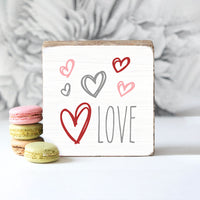 Capital LOVE Hearts Decorative Wooden Block