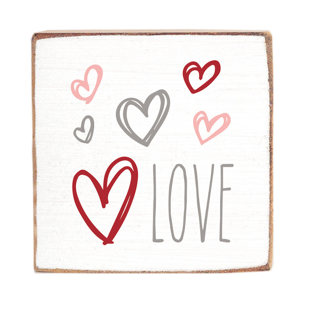 Capital LOVE Hearts Decorative Wooden Block