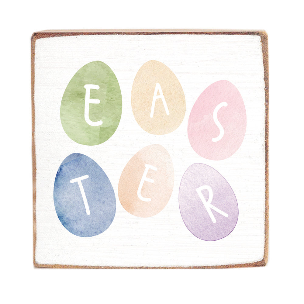 Easter Eggs Decorative Wooden Block