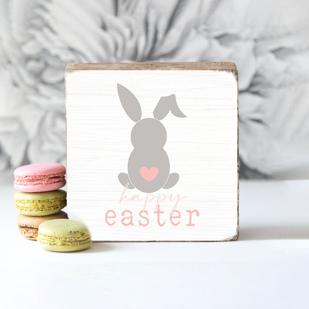 Happy Easter Decorative Wooden Block