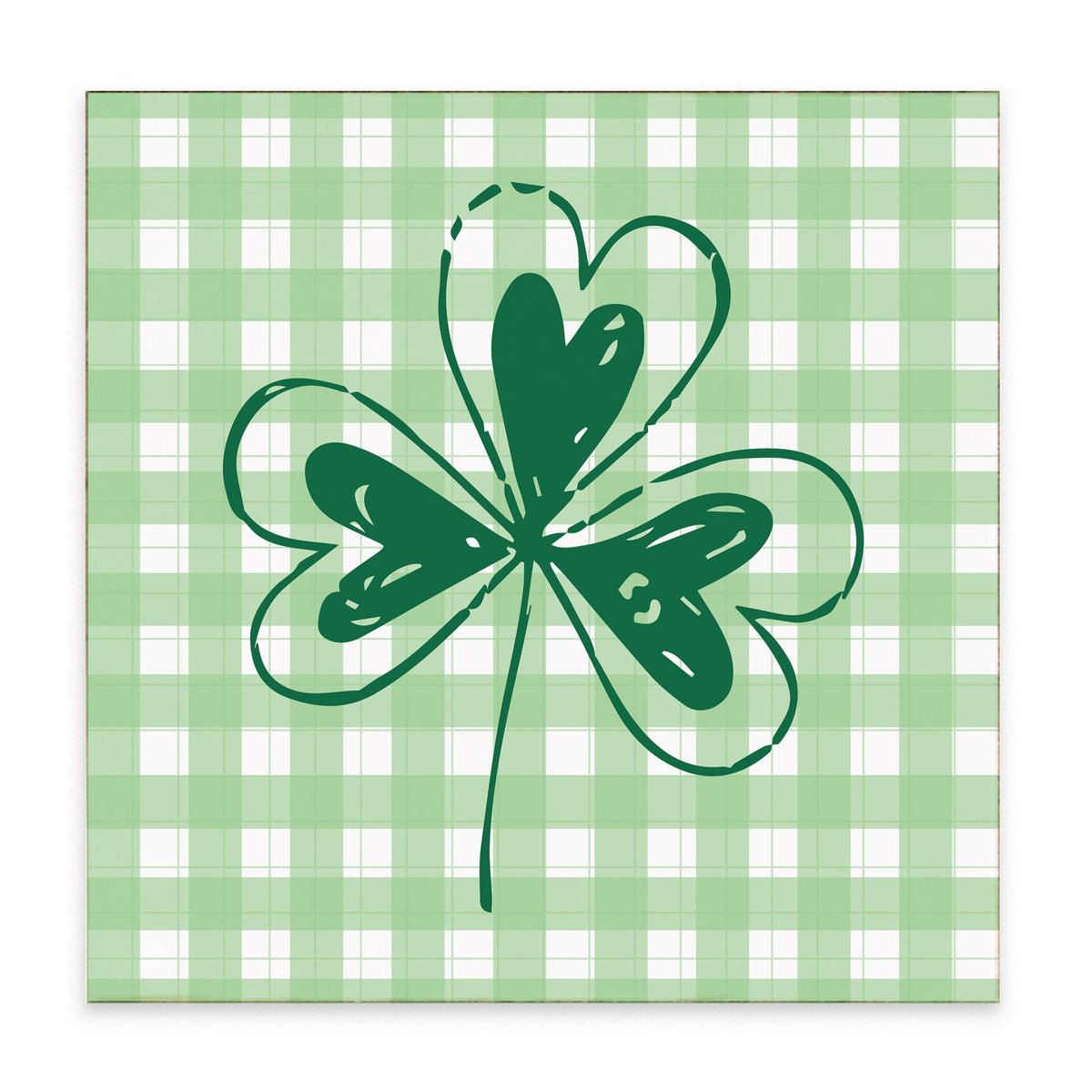 Shamrock Plaid Block Sign