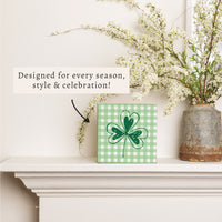 Shamrock Plaid Block Sign