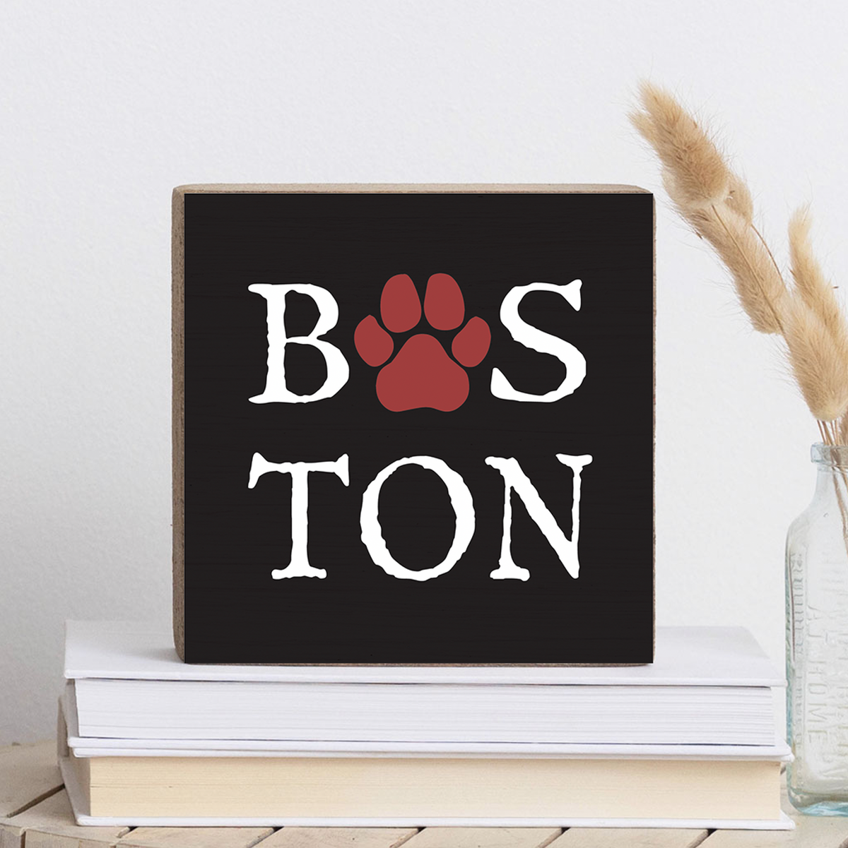 Boston Paws Decorative Wooden Block