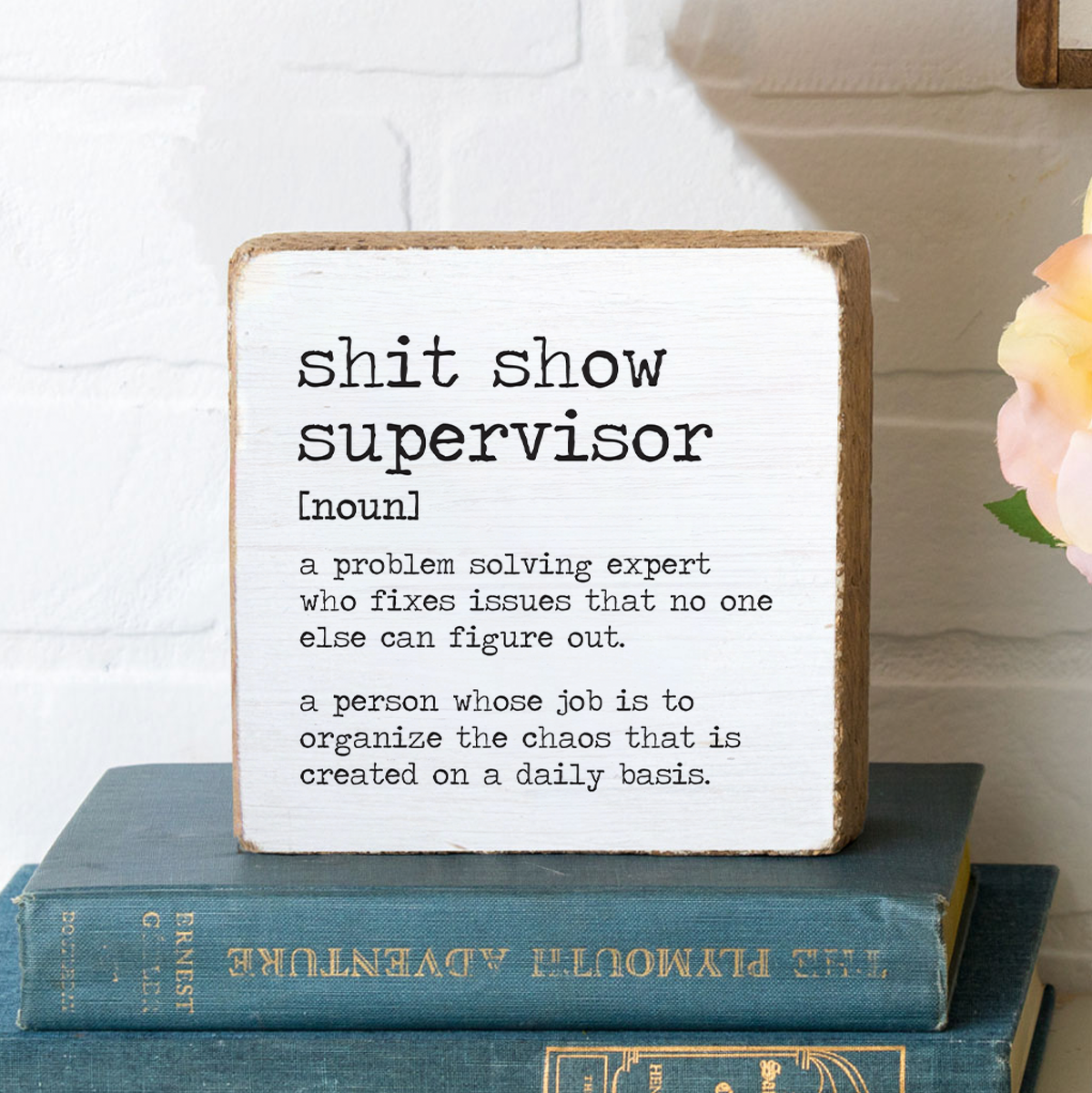 Shit Show Supervisor Definition Decorative Wooden Block