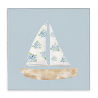 Hydrangea Sailboat Block Sign