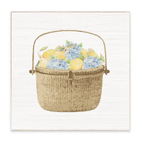 Lemon Hydrangea Basket Block Sign