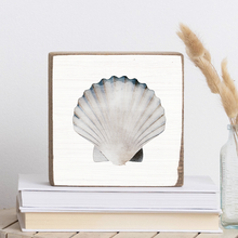Load image into Gallery viewer, Watercolor Shell Decorative Wooden Block
