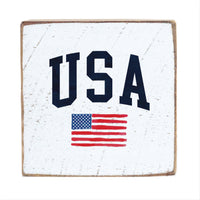 USA Flag Block Sign