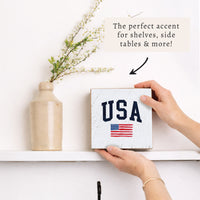 USA Flag Block Sign