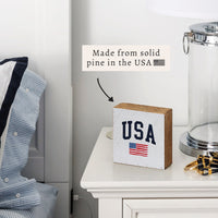 USA Flag Block Sign