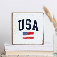 USA Flag Block Sign
