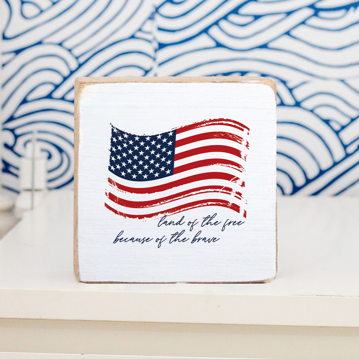 National Anthem Decorative Wooden Block