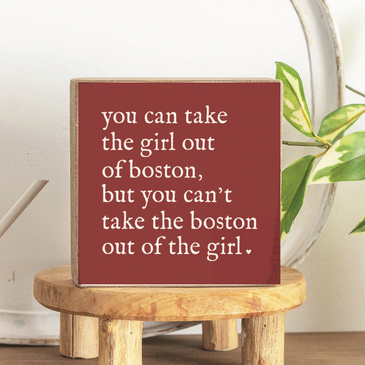 Can't Take the Boston Out Decorative Wooden Block