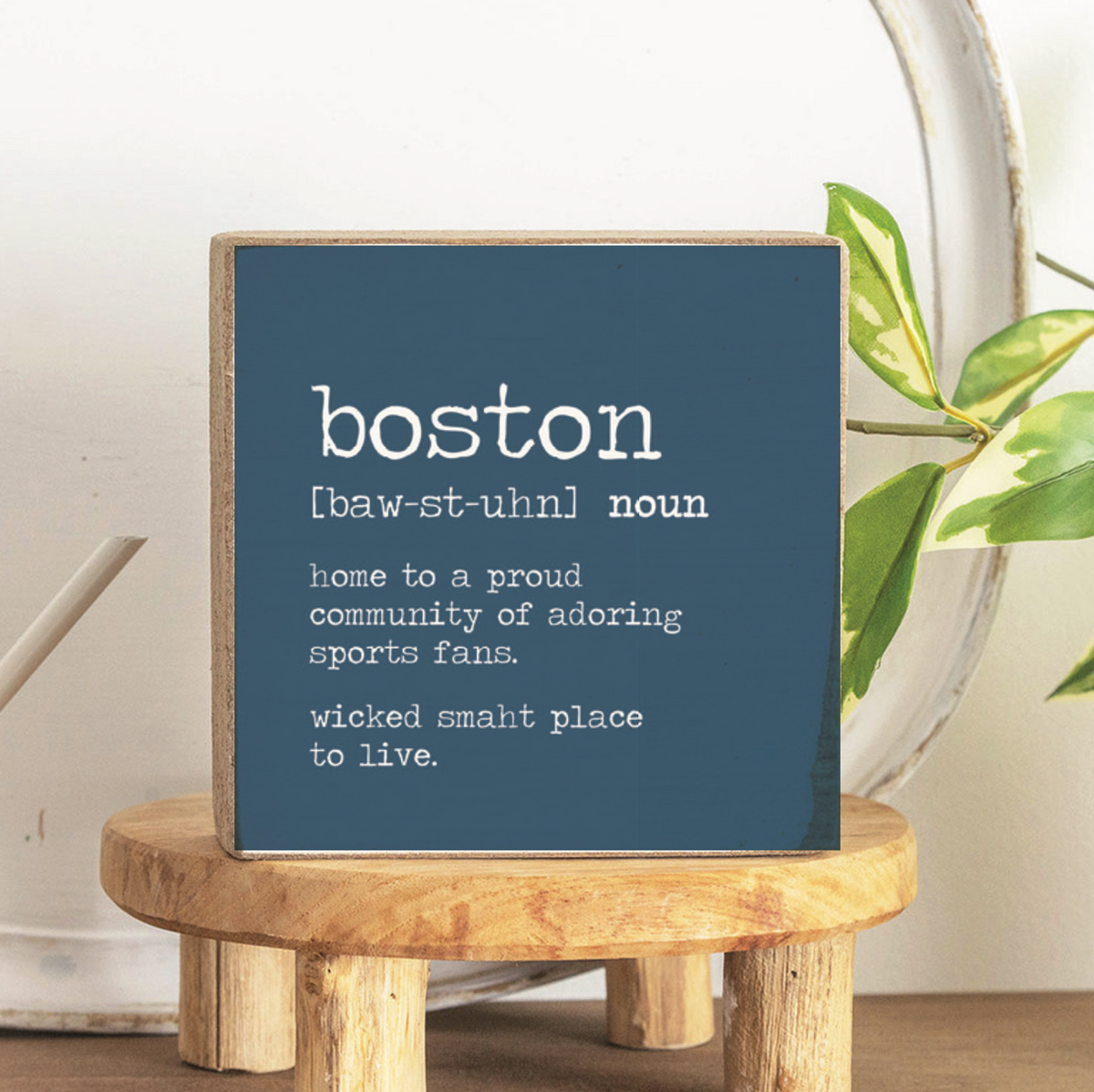 Boston Definition Decorative Wooden Block