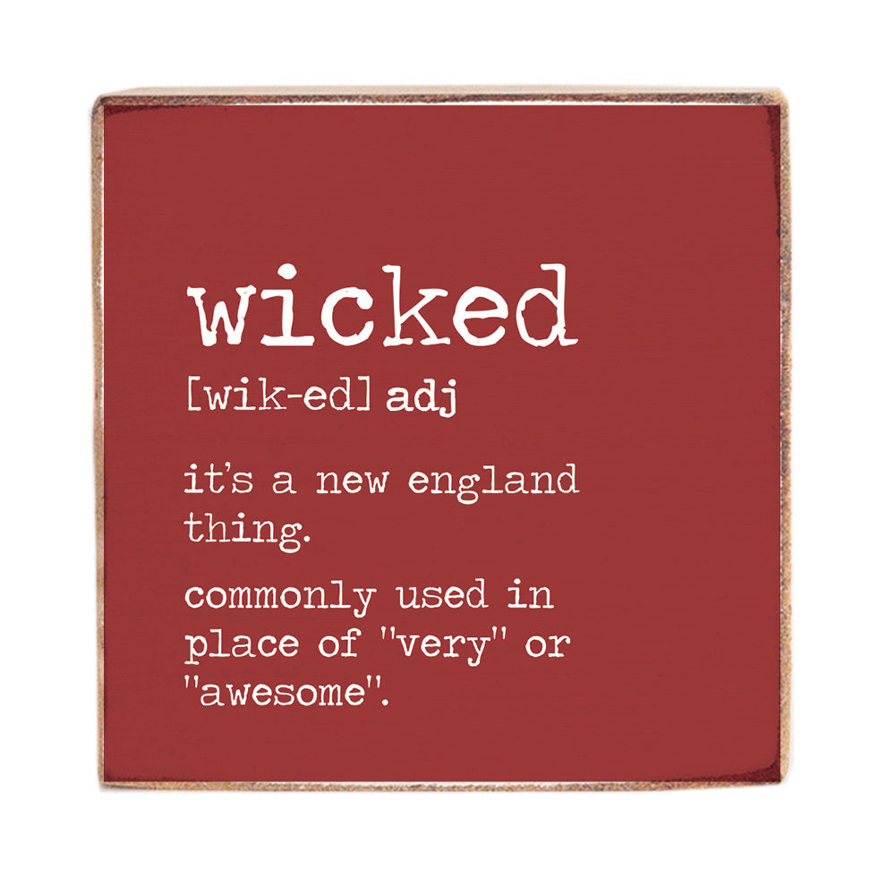 Wicked Definition Square Block Sign