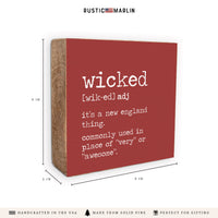 Wicked Definition Block Sign