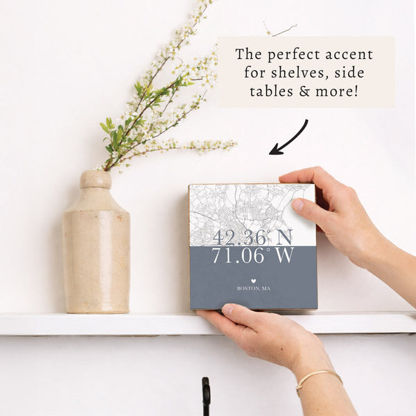 Boston Color Block Coordinates Block Sign
