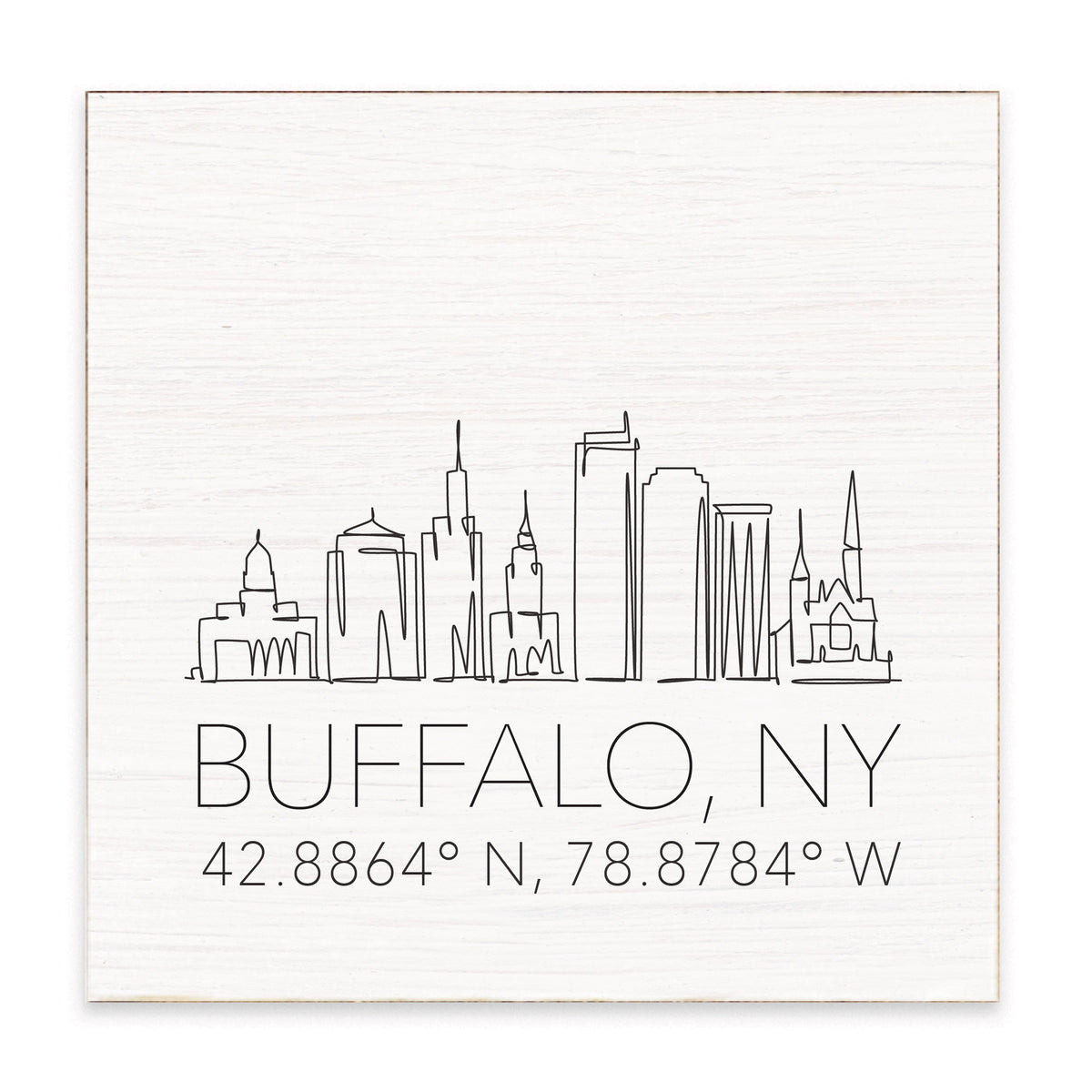 Buffalo Skyline Line Art Block