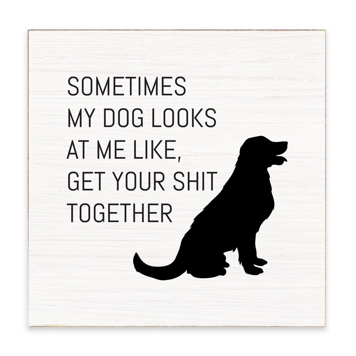 Sometimes My Dog Looks At Me Block Sign