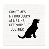 Sometimes My Dog Looks At Me Block Sign