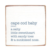 Cape Cod Baby Definition Wood Block