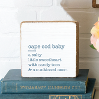Cape Cod Baby Definition Wood Block