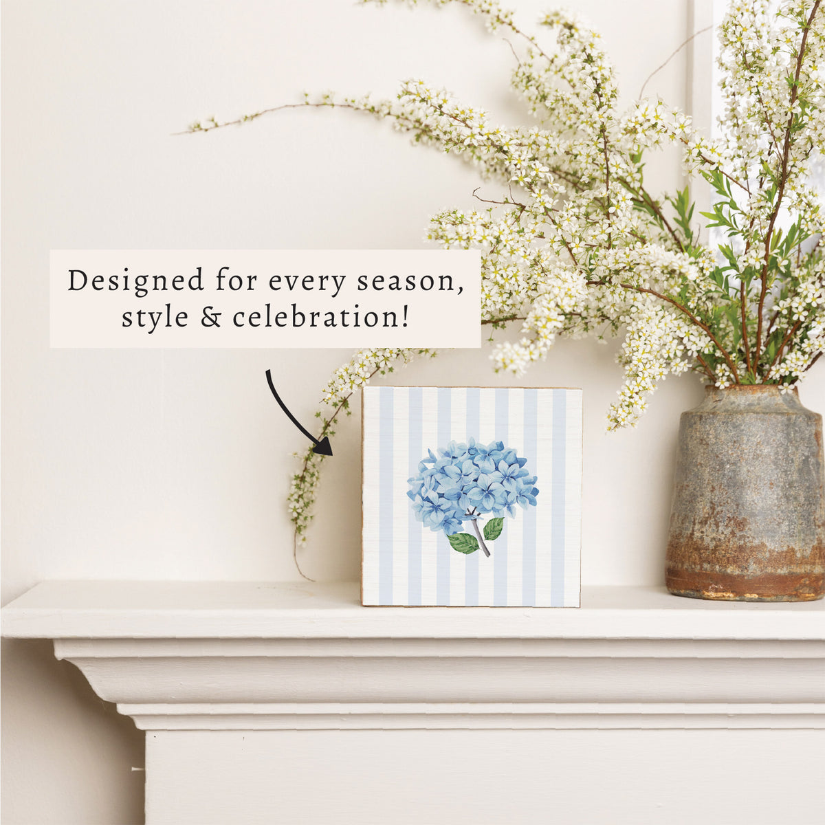 Blooming Hydrangea Block Sign