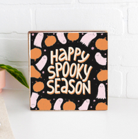 Happy Spooky Season Decorative Wooden Block