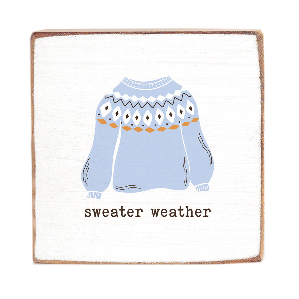 Fair Isle Sweater Weather Wood Block