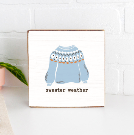 Fair Isle Sweater Weather Wood Block