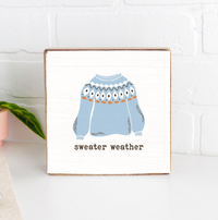 Fair Isle Sweater Weather Wood Block