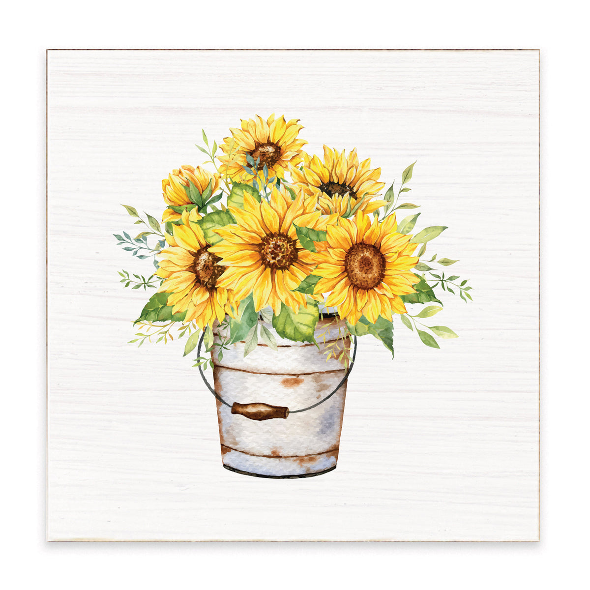 Sunflower Bucket Block Sign