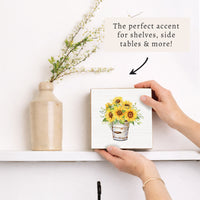 Sunflower Bucket Block Sign