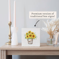 Sunflower Bucket Block Sign